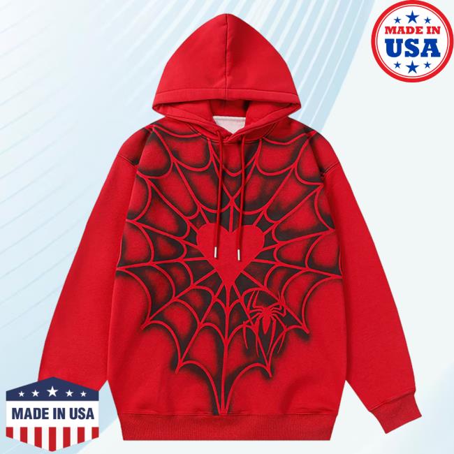 Official Lemandik Spider and Heart Crewneck Sweatshirt Red