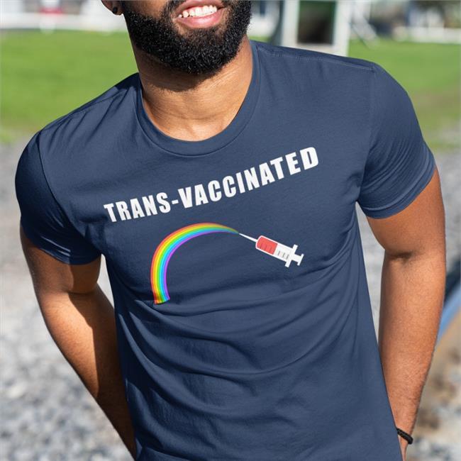 Alex Strenger Black Trans-Vaccinated Rainbow Shirt