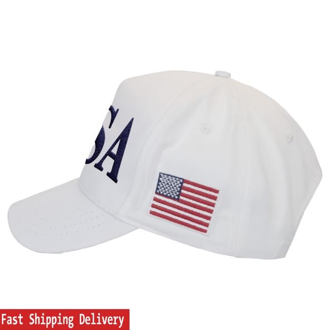 USA 45-47 White Hat Donald Trump Signature Street Accessory Summer Crowd Favorite Donald Trump USA 45-47 White Hat