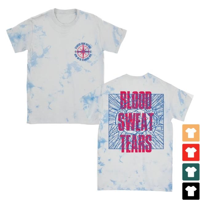 Official Solence Merch Store Solence Blood Sweat Tears Hot Shirt (Blue/ White Dye)