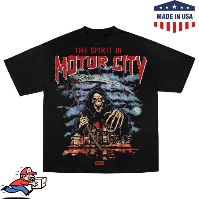 Official Sana Detroit Apparel Sana X Halloween Motor City Reaper Tee - Black SanaDetroit