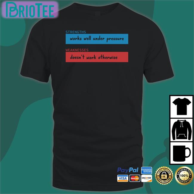 Strengths Works Well Under Pressure Weaknesses Doesn't Work Otherwise Crewneck Sweatshirt