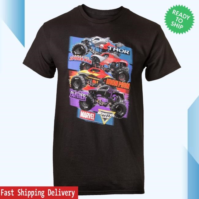 Monsterjamsuperstore New! Monster Jam Marvel Truck Tee T Shirt