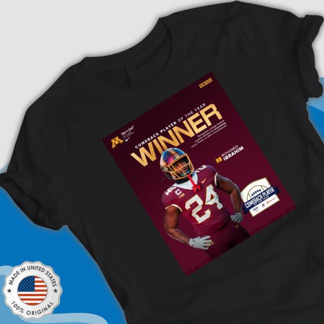 Official Minnesota Golden Gophers Mohamed Ibrahim Comeback Players Of The Year Winner Hooded Sweatshirt