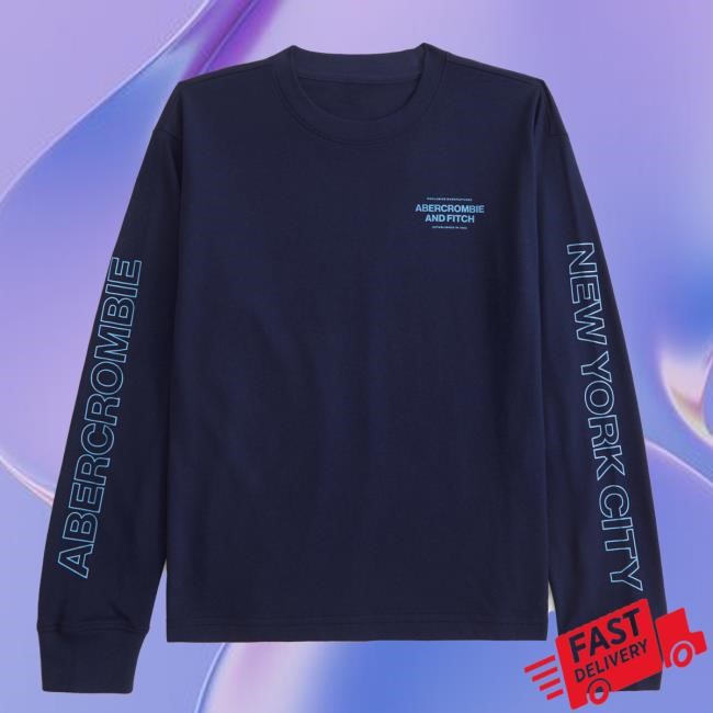 Official Abercrombie And Fitch Clothing Long Sleeve Logo Tee