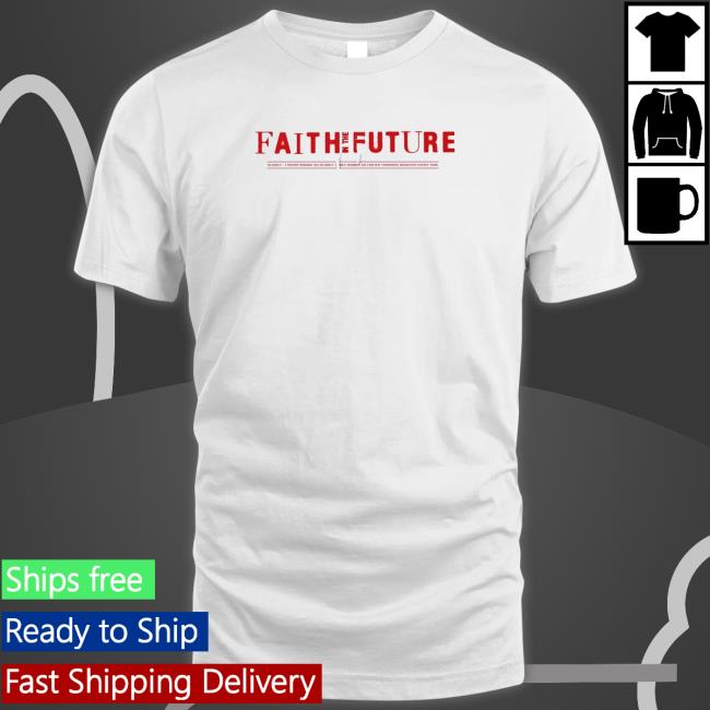Official FAITH IN THE FUTURE LOGO HAND WHITE Tee
