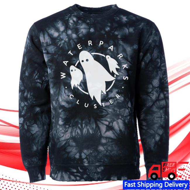 Official Waterparks Merch Shop Cluster Ghosts Tie Dye New Crewneck Sweatshirt