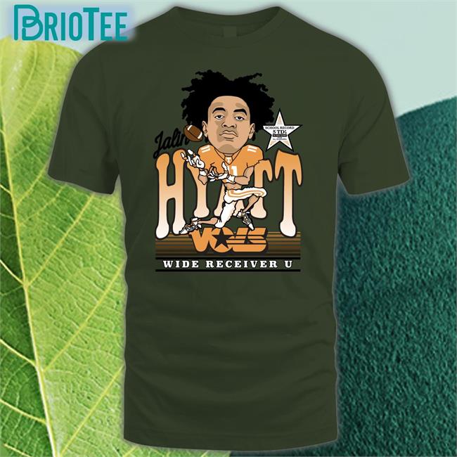 Volshop Merch Jalin Hyatt Caricature Wide Vols Receiver U T Shirt School Record 5 Td's