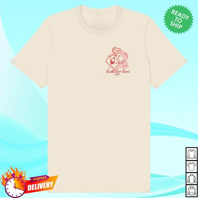 White Valentines Bulldog Graphic Long Sleeve Tee from Duke & Winston