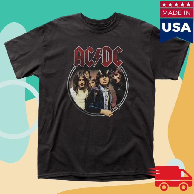 Official Ac Dc Merch Store Ac/Dc Framed Color Tshirt Ac Dc Shop Acdc Clothing