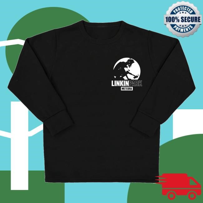 Linkin Park Official Merch Store Meteora Stencil Black Mens Long Sleeve Linkin Park Clothing Apparel