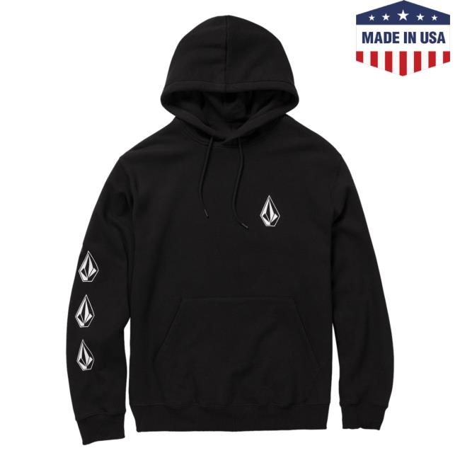 Volcom Stone Clothing Shop Store Iconic Stone Crew Black