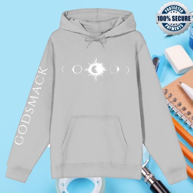 Official Godsmack Merch Store Godsmack Grey Lunar Phases Hooded Sweatshirt