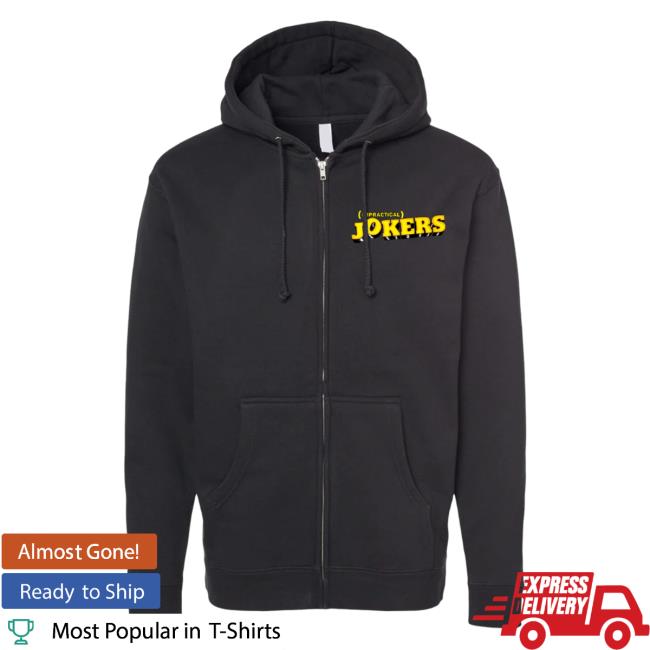 Impractical Jokers Store Shop Black Caricature Logo Zip Up Pullover Hoodie ImpracticalJokers