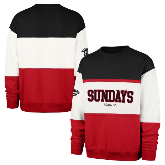 Official NFL Apparel Men's Atlanta Falcons '47 White Sundays Breeze By Maximalist Sweatshirts ArizonaCardinals