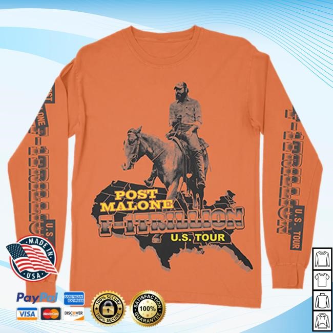 Official Post Malone Merch Store Shop Post Malone F-1 Trillion Tour Horse Long Sleeve T-Shirt