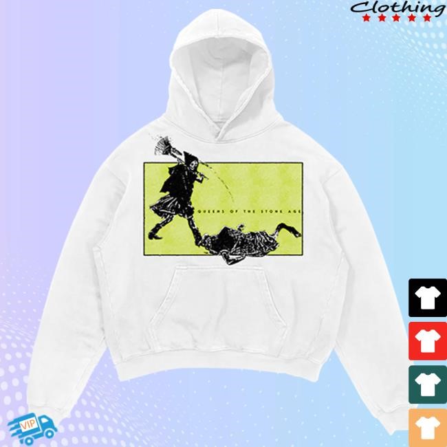 Official Queens of the Stone Age Merch Store The End Is Nero Tour 2023 Glow Hooded Sweatshirt Qotsa