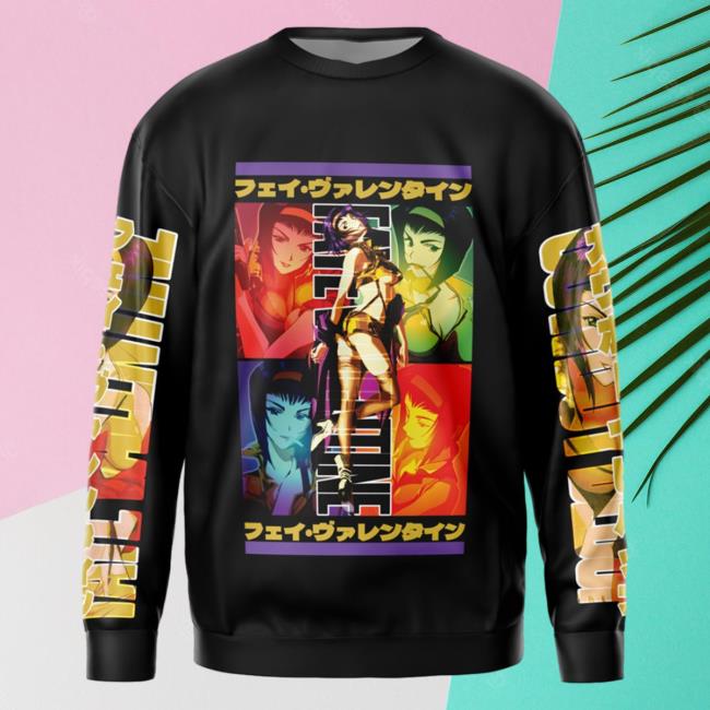Official Anime Ape Clothing Faye Valentine Cowboy Bebop Streetwear AOP Pullover Sweatshirt 3D All Over Print Animeape