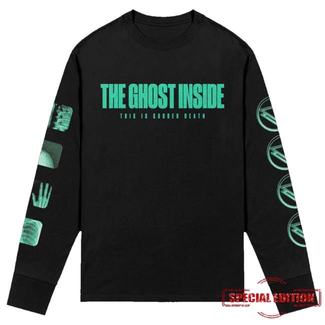 Official The Ghost Inside Merch Store The Ghost Death Death Grip Long Sleeve Shirt (Black)