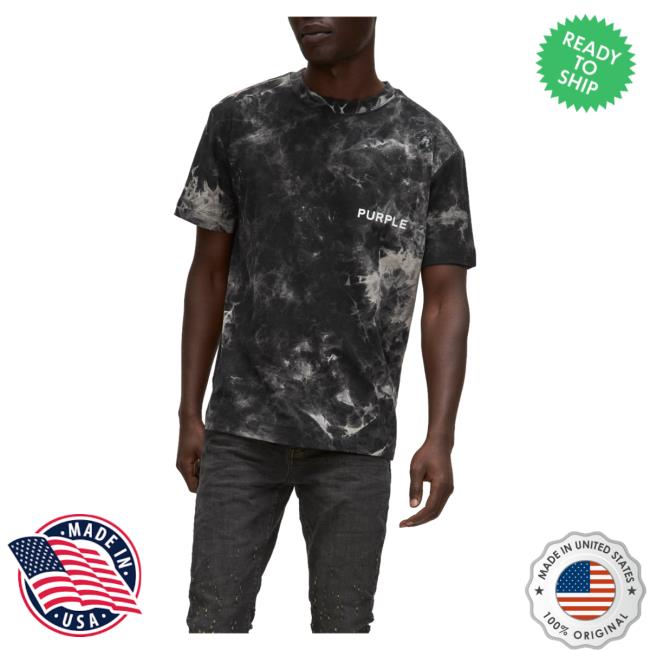 Official Harry Rosen Purple Brand Tie Dye Crewneck T-Shirt Black