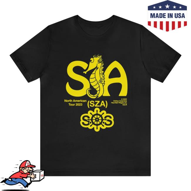 Sza Merchandise - Black Sos Seahorse Europe Tour Sweatshirt