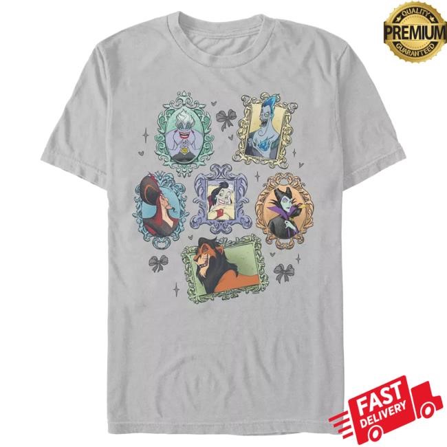 Official Disney Disney Villains Portraits ''Bows'' Hot Shirt