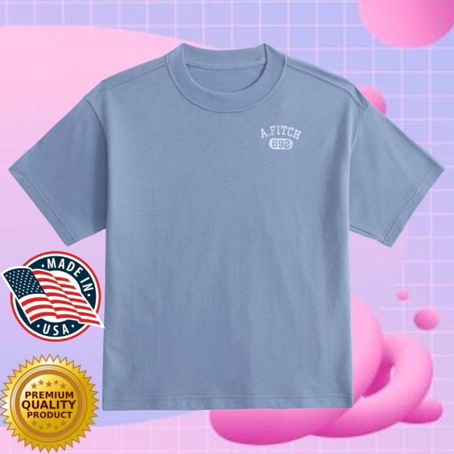 Classic Stadium Blue Abercrombie And Fitch Relaxed Logo Tee