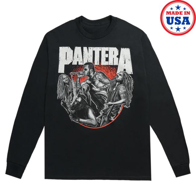 Official Pantera Merch Store Shop Pantera 30 Vulgar Years Band Illustration. Long Sleeve Tee Shirt