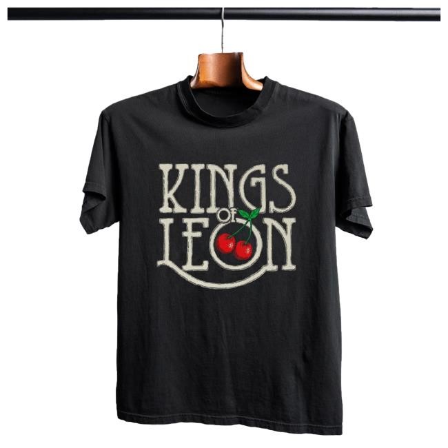 Retro Cherries Tee Shirt (Vintage Black) Kings Of Leon