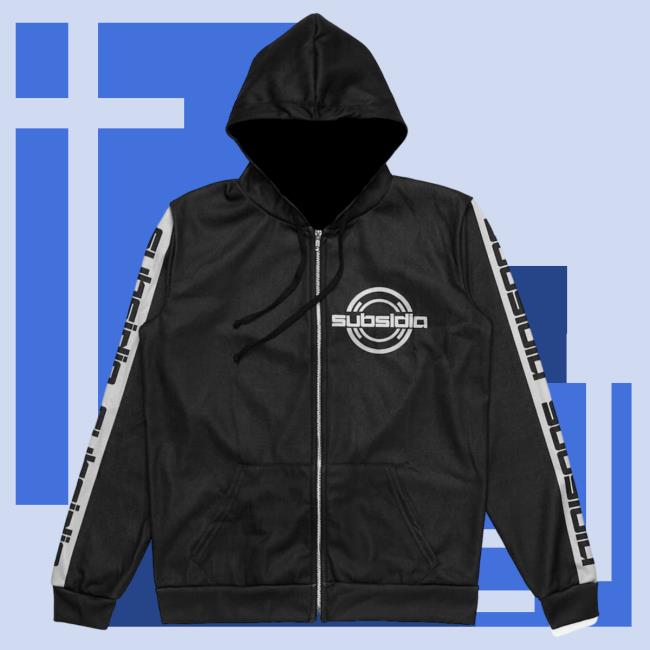 Official Excision Merch Bar Evolution 'Subsidia' Dye Sub Zip Hooded Sweatshirt - White MerchBar