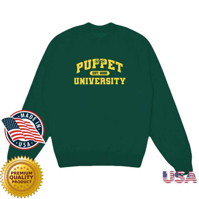 Official Watcher Merch Store Watcher Puppet History | University Tee Green