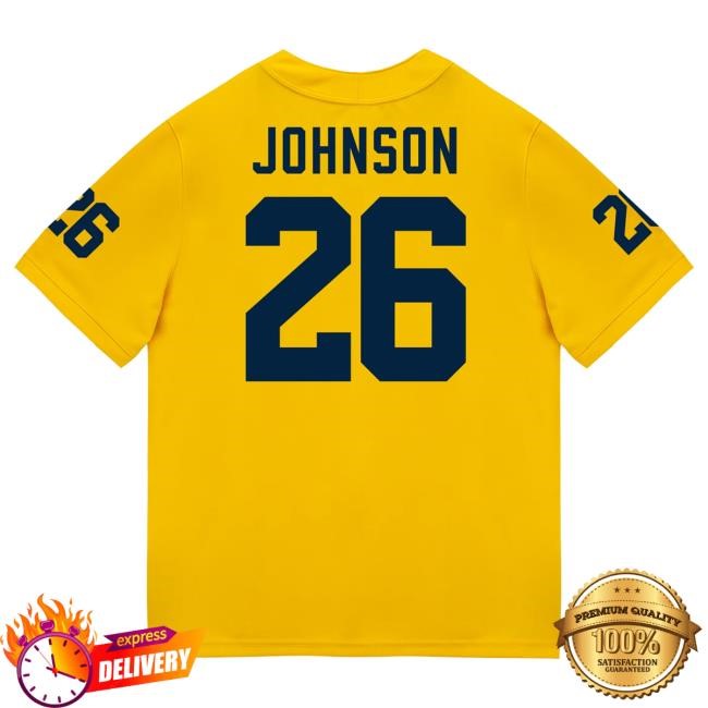 Michigan Wolverines #26 Donovan Johnson Student Athlete Maize Football Jersey Hot Shirt The M Den Shop