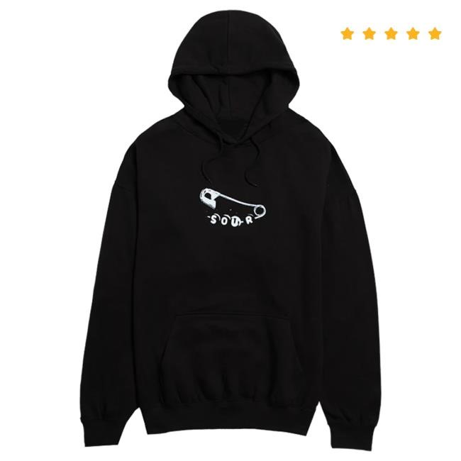 Official Olivia Rodrigo SOUR safety pin tracklist Hooded Sweatshirt