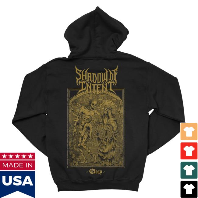 Official Indie Merch Store Shadow Of Intent Elegy Fin Hood Black W/ Gold Ink Indiemerchstore
