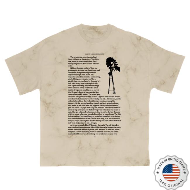 Official Daughters Of Ethel Cain Merch Store Excerpt T Shirt Limited Tea Stained Edition T Shirt Ethelcain