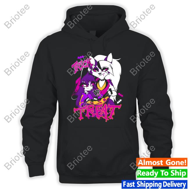 Hazbin Hotel Merch Loona + Octavia TRICK OR TREAT T-Shirt Shark Robot Store
