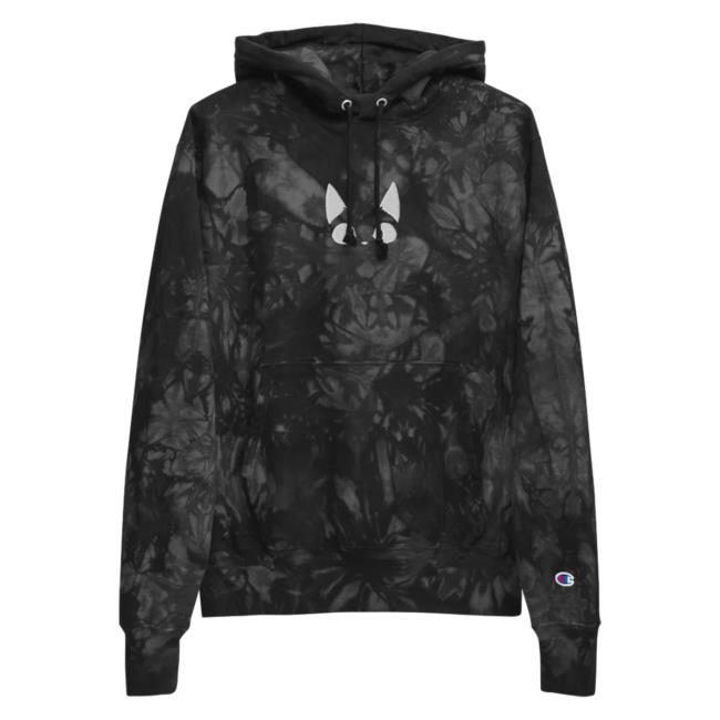 Yujin Clothing x Champion Amazed Cat Tie Dye Hoodies Black