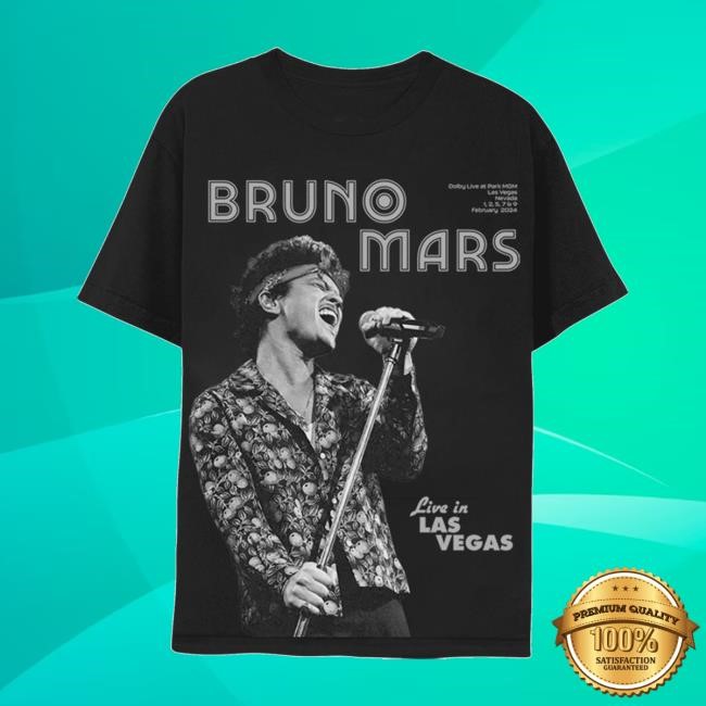 Bruno Mars Official Merch Store – Bruno Live In Vegas T Shirt
