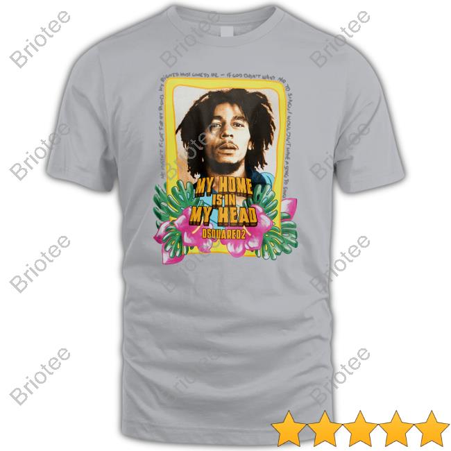 Official Bob Marley My Home Is In My Head Long Sleeve Tee Dsquared2