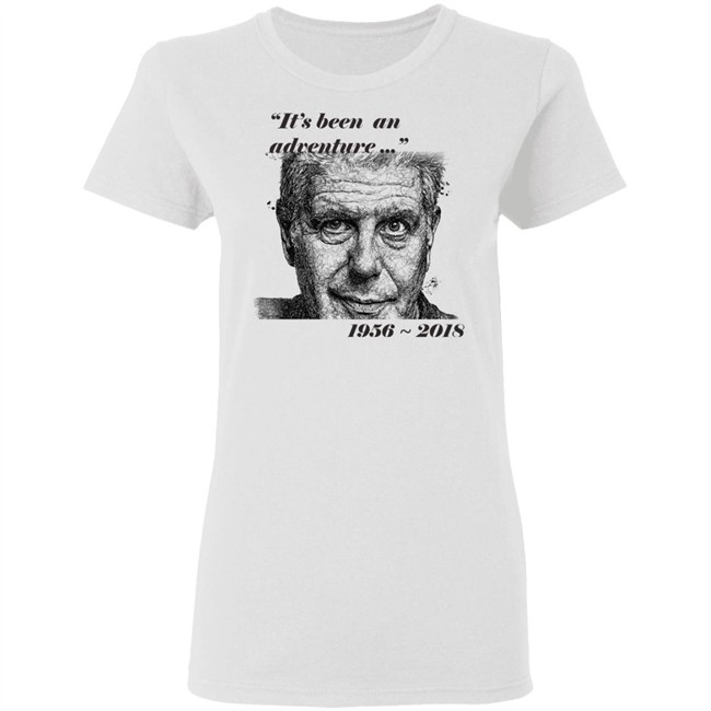 Anthony Bourdain Middle Finger 1956 - 2018 Shirt DEATH MEMORIAL DESIGN It's been adventure white shirt graphic tees Anthony Bourdain Middle Finger 1956 - 2018 Shirt DEATH MEMORIAL DESIGN It's been adventure white shirt graphic tees