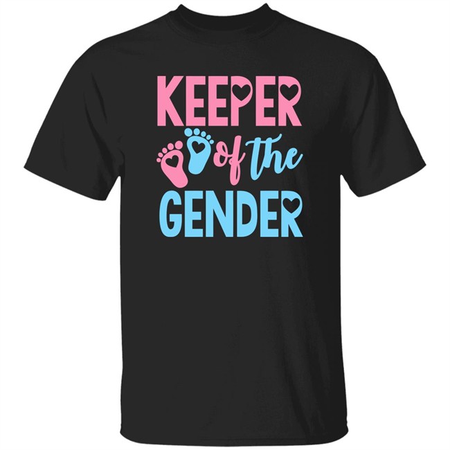 Gender Reveal Shirt Gender Reveal Keeper of the Gender Black T Shirt
