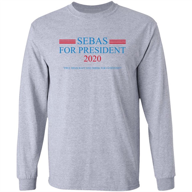 Baylen Levine Merch Sebas for President Heather Grey Tee Baylen Levine Merch Sebas for President Heather Grey Tee