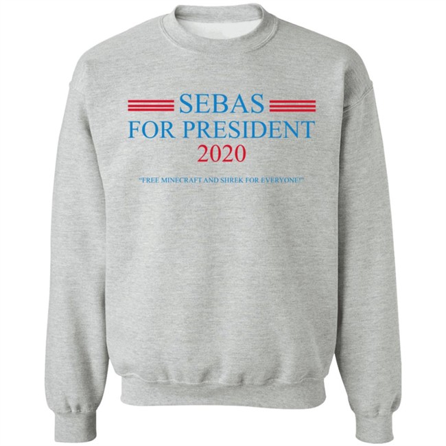 Baylen Levine Merch Sebas for President Heather Grey Long Sleeve Baylen Levine Merch Sebas for President Heather Grey Long Sleeve
