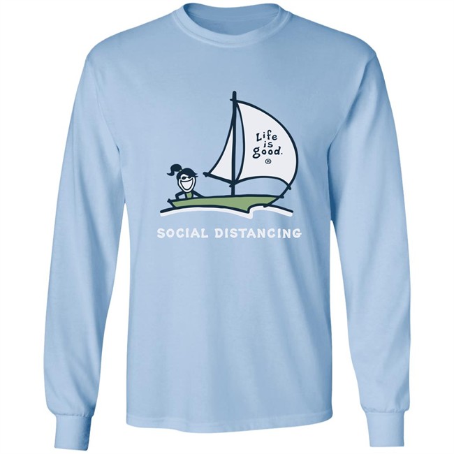 Life Is Good Jackie Social Distancing Sailboat T Shirt Jackie Social Distancing Sailboat Blue Shirts Life Is Good Jackie Social Distancing Sailboat T Shirt Jackie Social Distancing Sailboat Blue Shirts