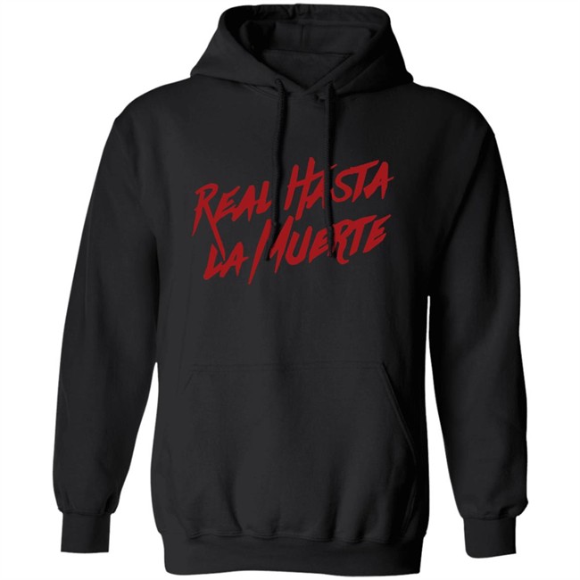Anuelaa Real Hasta La Muerte Hoodie Real Hasta La Muerte Black/Red Hooded Sweatshirt