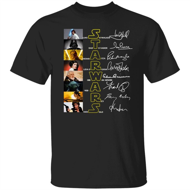 Star Wars characters Luke Skywalker Darth Vader Signatures Shirt