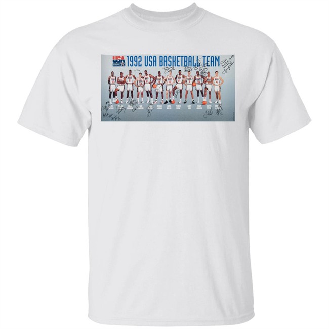 Dream Team T Shirt 1992 Dream Team Signed White Shirts