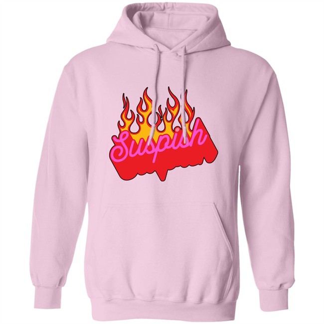 Bailey Sarian Suspish Flame Hoodie Merchlabs Bailey Sarian Suspish Flame Pink Hooded Sweatshirt