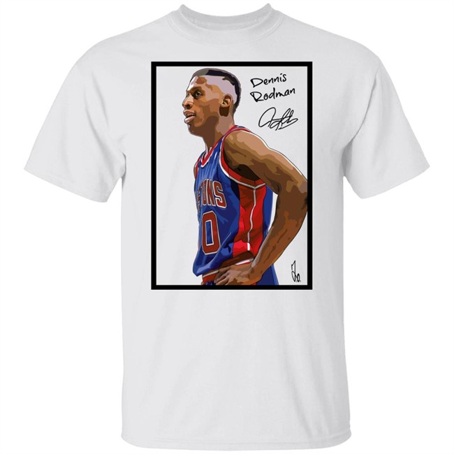 Dennis Rodman Bad Boy Basketball Pictions 10 White Shirt