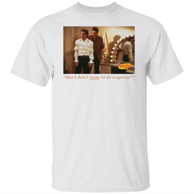 Vintage 1994 Seinfeld The Puffy Audio DVD But I Don't want to be a apirate White T Shirt